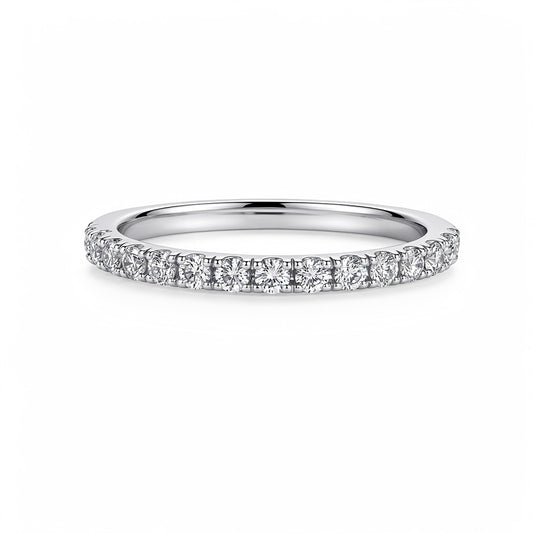 Vowmira 1 ct. round French-pave lab-grown diamond band, exact FDJZ-496 white-metal SKU anchor