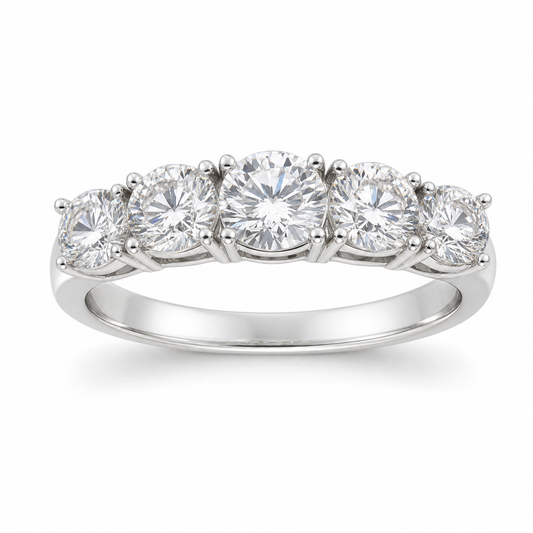 Vowmira 2 ct. graduated five-stone lab-grown diamond band, cleaned exact 1688 SKU anchor