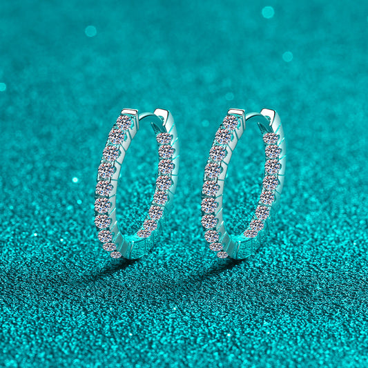 Vowmira 3 ct. round inside-out oval hoop earrings, exact 1688 SKU effect view - Vowmira lab-grown diamond jewelry