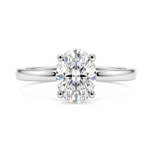 Vowmira 5 × 7 mm oval solitaire lab-grown diamond ring - exact SKU front view