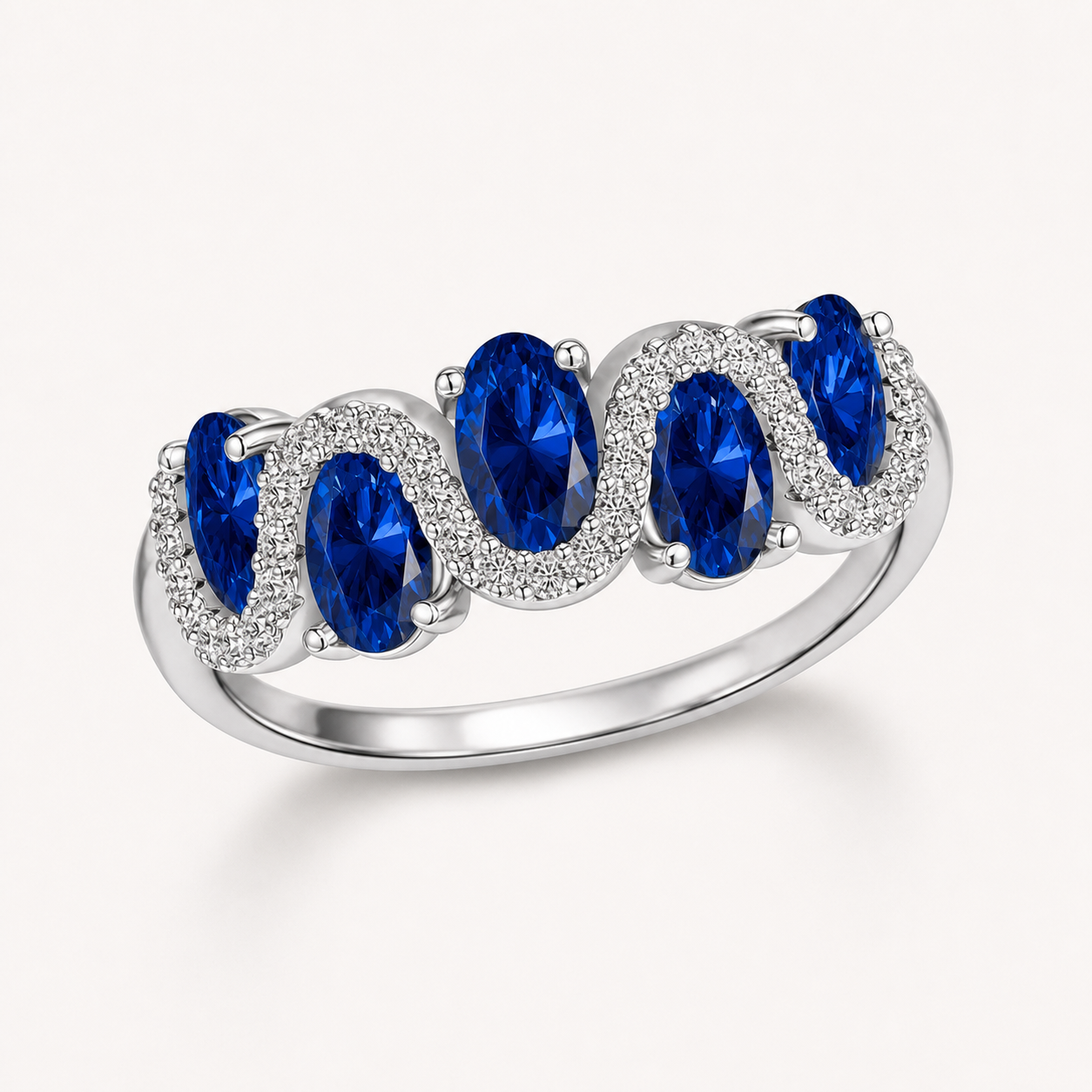 Vowmira blue and white ring detail - Vowmira lab-grown diamond jewelry
