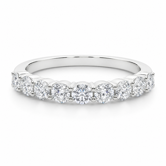Vowmira 1 1/2 ct. tw. nine-stone common-prong lab-grown diamond band, front view