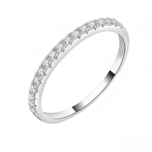 Vowmira curved contour pavé lab-grown diamond wedding band, exact white-metal supplier SKU