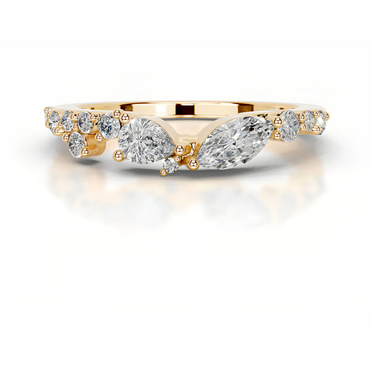 Vowmira Infinity pear-and-marquise botanical lab-grown diamond band, exact gold-tone supplier SKU