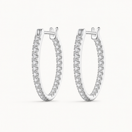 Vowmira minimalist oval lab-grown diamond hoop earrings - Vowmira lab-grown diamond jewelry