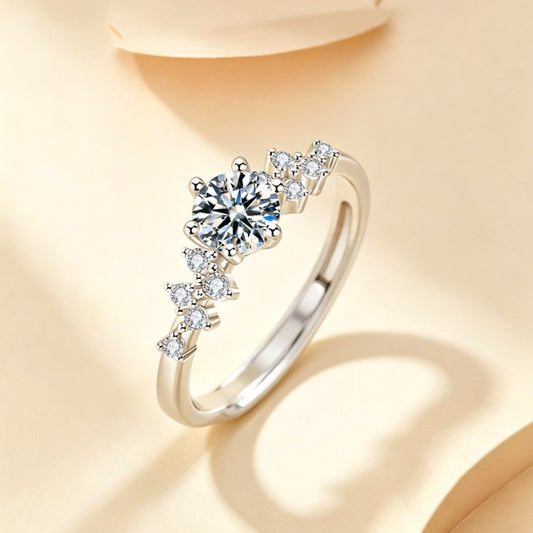 Vowmira Montauk round six-prong floral-spray lab-grown diamond engagement ring, exact 1688 SKU