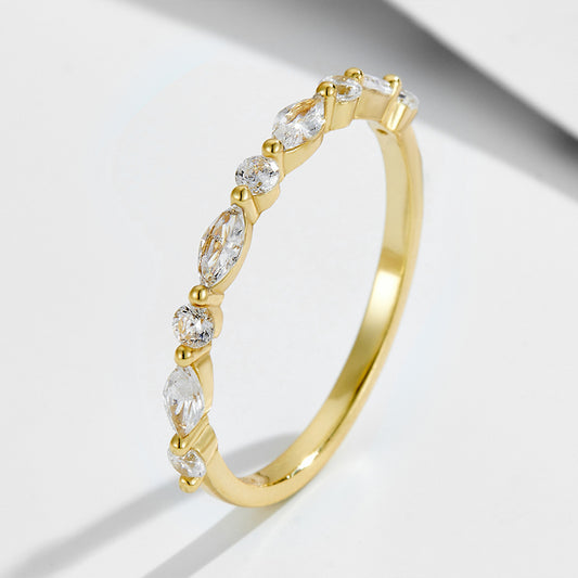 Vowmira Myriad seven-stone marquise and round lab-grown diamond men's wedding band, exact 1688 SKU 3133 gold - Vowmira lab-grown diamond jewelry