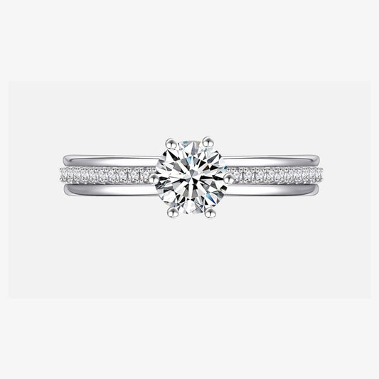 Vowmira Quiet Beauty white-silver round six-prong triple-row lab-grown diamond bridal ring, exact 1688 SKU