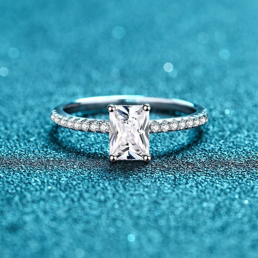 Vowmira 1 ct. radiant-cut pavé lab-grown diamond ring - exact SKU front view