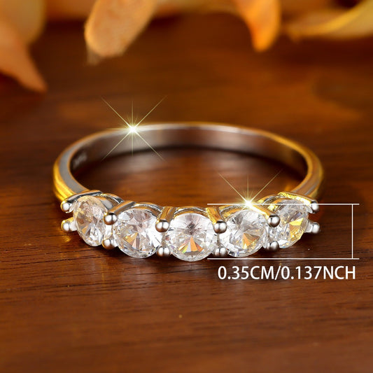 Vowmira round five-stone low-profile band, exact 1688 SKU effect and 3.5 mm dimension view