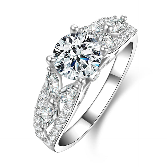 Vowmira 1 ct. round marquise-leaf split-shank lab-grown diamond engagement ring, exact supplier SKU - Vowmira lab-grown diamond jewelry