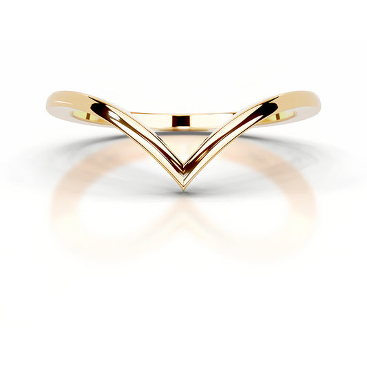 Vowmira sculpted double-V lab-grown diamond wedding band, exact supplier SKU
