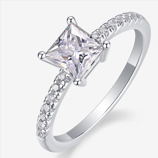Vowmira Sirena white-silver R13089 kite-set princess-cut four-prong pavé lab-grown diamond ring, exact 1688 SKU