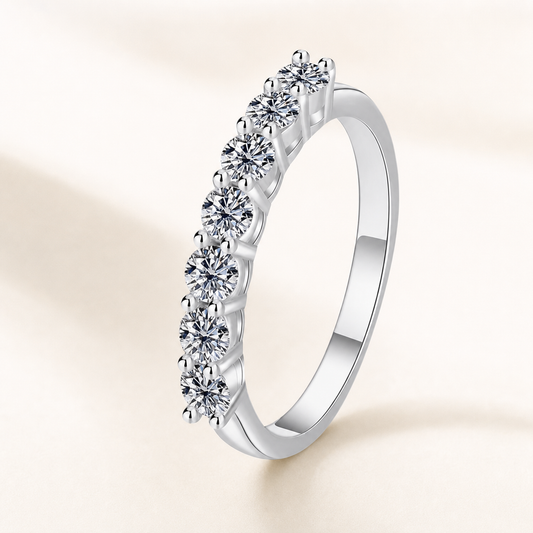 Vowmira trellis seven-stone lab-grown diamond band