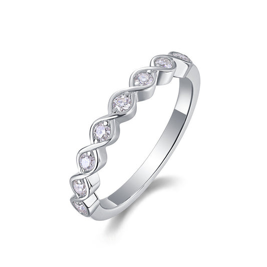 Vowmira Zoe Axis white-silver eight-stone round wave-link men's lab-grown diamond ring, exact R13581 1688 SKU