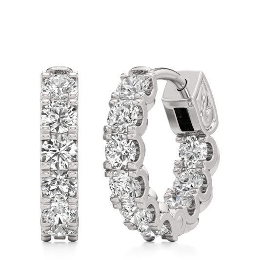 Inside Out Lab-Grown Diamond Huggies - Main View - Vowmira lab-grown diamond jewelry