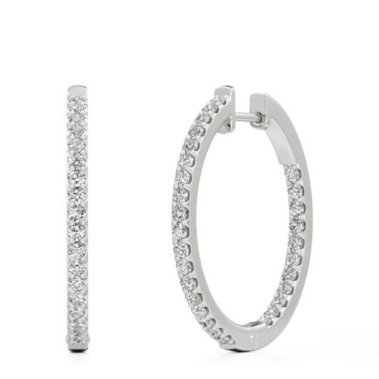 1 - 4 ct. Minimalist Lab-Grown Diamond Hoops - Main View - Vowmira lab-grown diamond jewelry