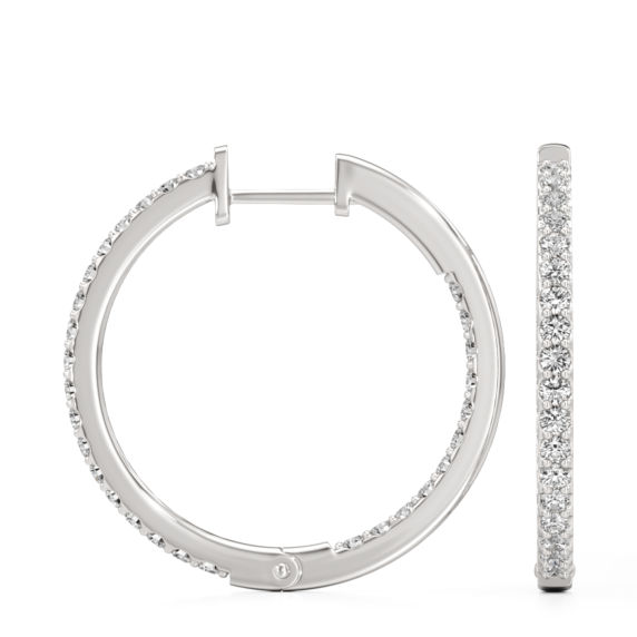 1 - 4 ct. Minimalist Lab-Grown Diamond Hoops - Detail View - Vowmira lab-grown diamond jewelry