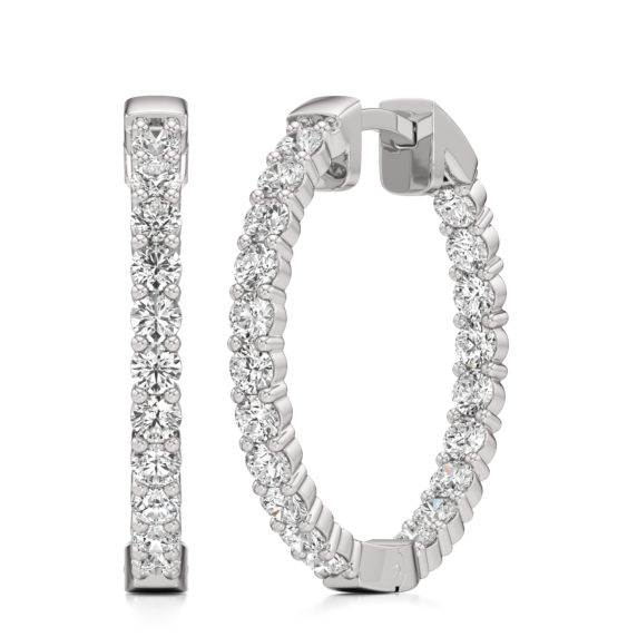 Classic Inside-Out Lab-Grown Diamond Hoops - Main View
