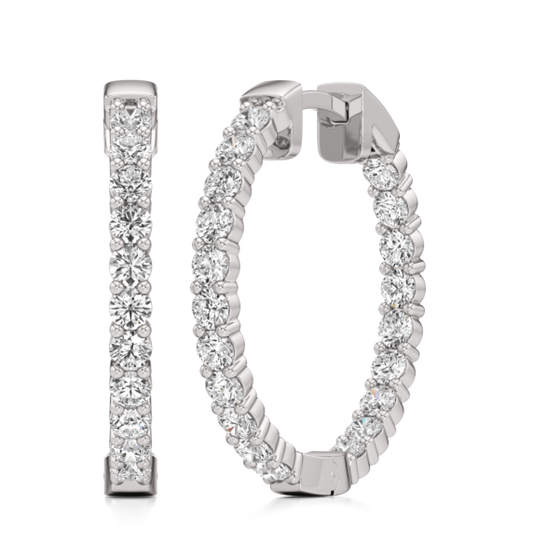 Classic Inside-Out Lab-Grown Diamond Hoops - Main View - Vowmira lab-grown diamond jewelry