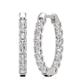 Inside Out Oval Lab-Grown Diamond Hoops - Side View - Vowmira lab-grown diamond jewelry