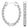 Inside Out Oval Lab-Grown Diamond Hoops - Side View