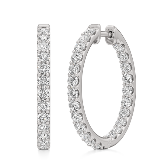 Caprice Inside Out Lab-Grown Diamond Hoops - Main View - Vowmira lab-grown diamond jewelry