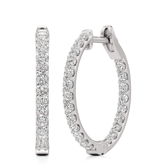 Gisele Inside Out Lab-Grown Diamond Hoops - Main View - Vowmira lab-grown diamond jewelry