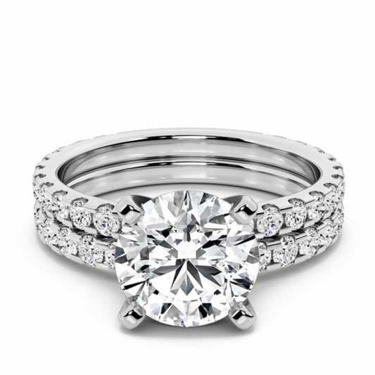 Lumina Lab-Grown Diamond Bridal Set - Main View - Vowmira lab-grown diamond jewelry