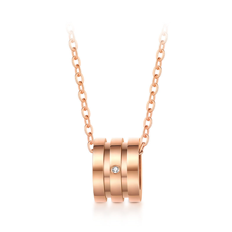Lab-Grown Diamond Necklace Comes in Silver and Rose gold - Side View