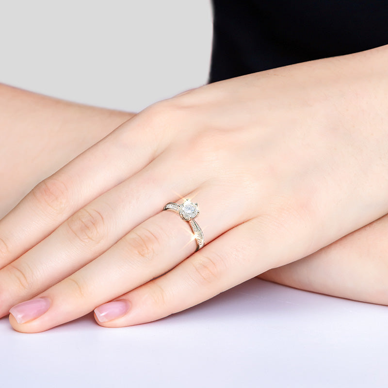 Half of My Kingdom 1 Carat Lab-Grown Diamond Halo Ring - 925 Sterling Silver - Detail View