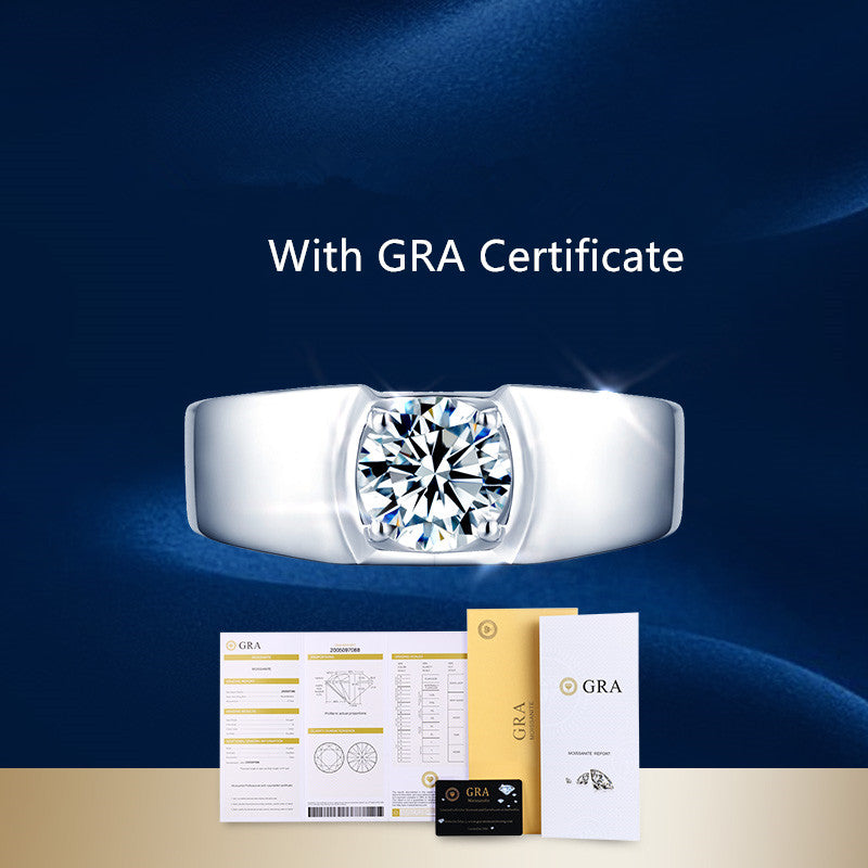 Gentleman 1 Carat Lab-Grown Diamond Open Ring - 925 Sterling Silver - Lifestyle View