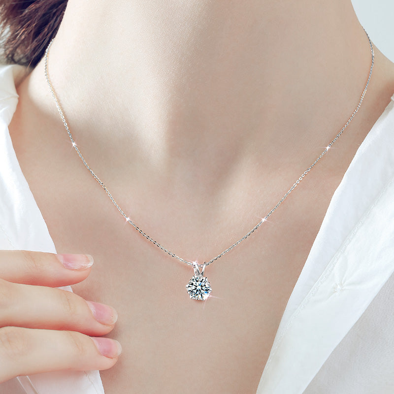 Classic Star Light Lab-Grown Diamond Pendant Necklace - Close-up View