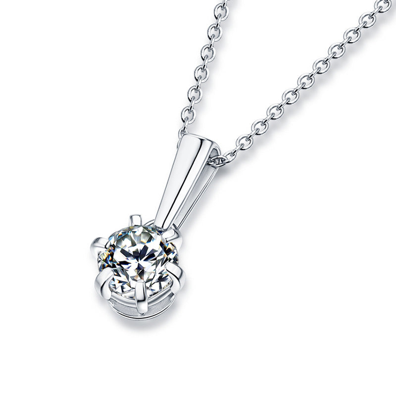 "Promise" Lab-Grown Diamond Pendant Necklace - Close-up View - Vowmira lab-grown diamond jewelry