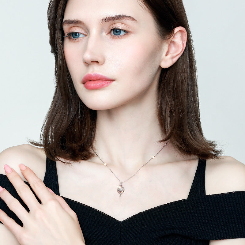 The Prettiest Necklace 1 Carat Lab-Grown Diamond Pendant Necklace For Women - View 6 - Vowmira lab-grown diamond jewelry