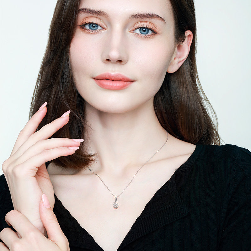 "Promise" Lab-Grown Diamond Pendant Necklace - Side View - Vowmira lab-grown diamond jewelry