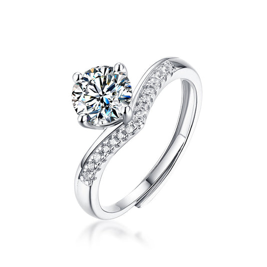 Crown of Princess 1 Carat Lab-Grown Diamond Ring - 925 Sterling Silver - Main View - Vowmira lab-grown diamond jewelry