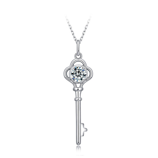 The Key Lab-Grown Diamond Pendant Necklace - Main View - Vowmira lab-grown diamond jewelry
