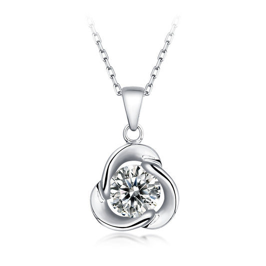 "Clover" Lab-Grown Diamond Pendant Necklace - Main View - Vowmira lab-grown diamond jewelry
