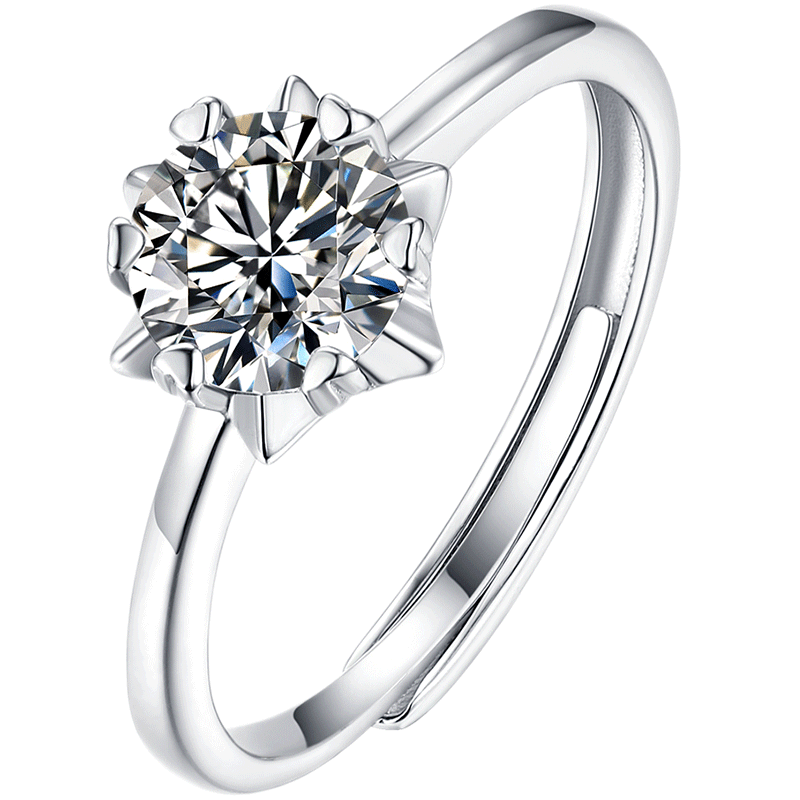Star of Promise · 1 Carat Lab-Grown Diamond Promise Ring · Adjustable 925 Sterling Silver - Detail View - Vowmira lab-grown diamond jewelry